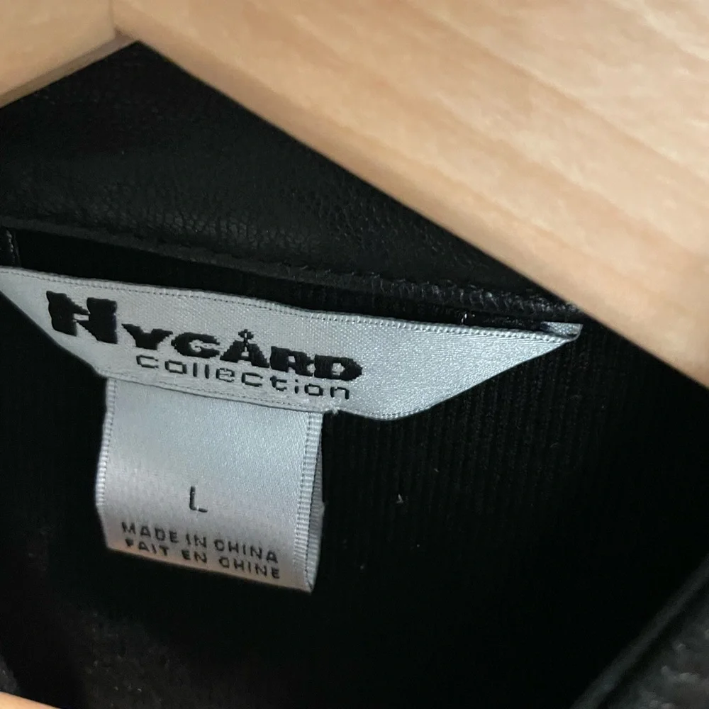 Nygard Collection black genuine leather front vest large - Picture 4 of 5
